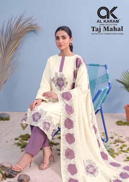 Taj Mahal By Al Karam Rayon Dress Material